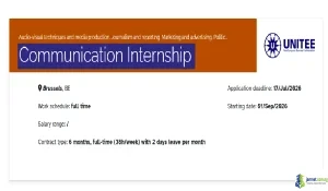 2026 UNITEE Communication and Policy Internship in Belgium