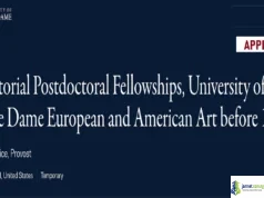 2027 USA University of Notre Dame Curatorial Postdoctoral Fellowship (Up to $71,748 Salary)