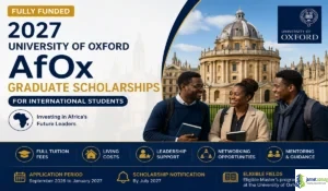 Fully Funded 2027 University of Oxford AfOx Graduate Scholarships for International Students