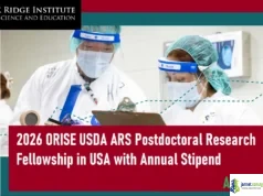 2026 ORISE USDA ARS Postdoctoral Research Fellowship in USA with Annual Stipend 2026 ORISE USDA ARS Postdoctoral Research Fellowship in USA with Annual Stipend
