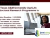 2026 Texas A&M University AgriLife Postdoctoral Research Programme in USA 2026 Texas A&M University AgriLife Postdoctoral Research Programme in USA