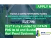 2027 Fully Funded SUSTAIN PhD in AI and Sustainable Agri Food Systems 2027 Fully Funded SUSTAIN PhD in AI and Sustainable Agri Food Systems
